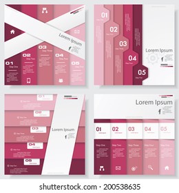 Collection of design clean number banners template/graphic or website layout. Vector.