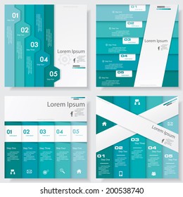Collection of design clean number banners template/graphic or website layout. Vector.
