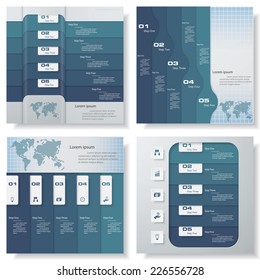 Collection of design clean number banners template/graphic or website layout. Vector.