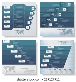 Collection of design clean number banners template/graphic or website layout. Vector.