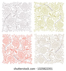 Collection design element for wedding cards, invitations,greeting, leaflet and  labels. Template for embroidery and elements of interior design. Can be used as a seamless pattern. Vector abstraction