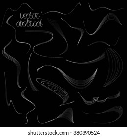 Collection of Design Elements. Abstract Waves. Vector Illustration