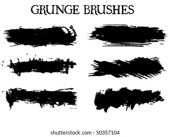 Collection of design elements. Grunge vector brush strokes