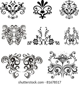 Collection of design elements isolated on White background. Vector illustration