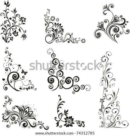 Collection of design elements isolated on White background. Vector illustration ストックフォト © 