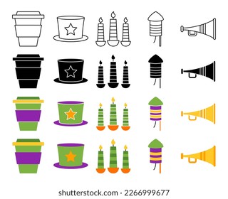 Collection of design elements for Mardi gras