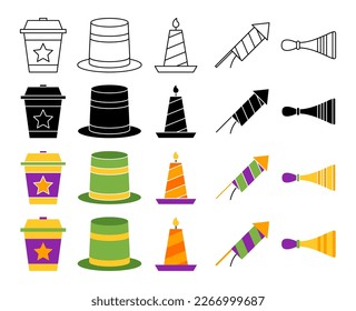 Collection of design elements for Mardi gras