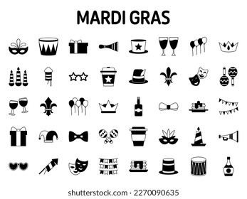 Collection of design elements for Mardi gras