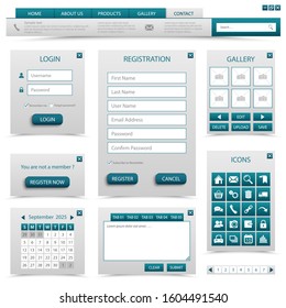 Collection design elements navigation for website template
