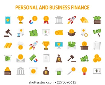Recopilación de elementos de diseño para finanzas personales y empresariales