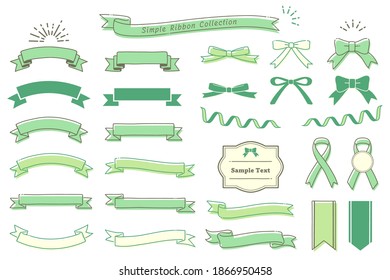 Collection of design elements with a ribbon motif