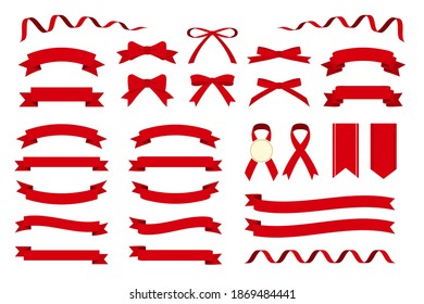 Kollektion von Designelementen mit Farbband (rot)