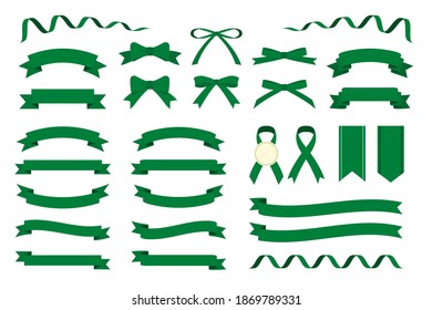 Colección de elementos de diseño con un motivo de cinta (verde)