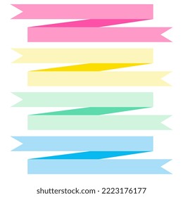 Collection of design elements with a ribbon motif. Pastel color. Soft colors ribbons.  Eps10 Vector