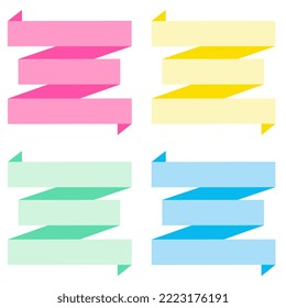 Collection of design elements with a ribbon motif. Pastel color. Soft colors ribbons.  Eps10 Vector