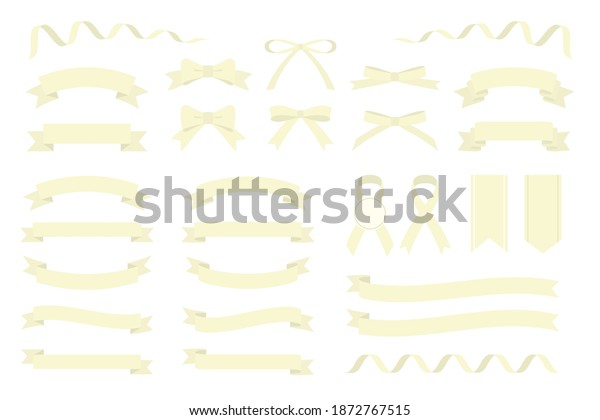 Collection Design Elements Ribbon Motif Cream Stock Vector (Royalty ...