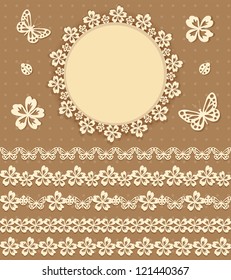 Collection design elements for scrapbook. Vector illustration.