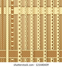 Collection design elements for scrapbook. Vector illustration.