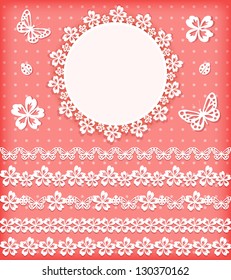 Collection design elements for scrapbook. Vector illustration.