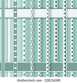 Collection design elements for scrapbook. Vector illustration.