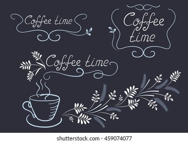 Collection Design Elements Signboard Cafe Restaurant Stock Vector Royalty Free