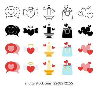 Collection of design elements for Valentine day