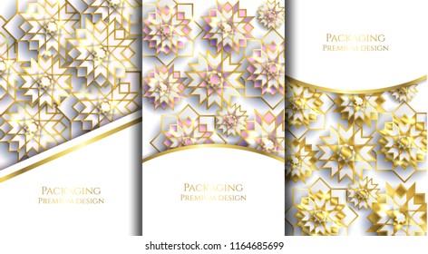 Collection of design elements,labels,icon,frames, for packaging,design of luxury products.Made with golden foil. Vector illustration.