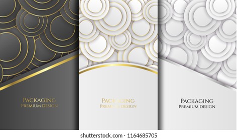 Collection of design elements,labels,icon,frames, for packaging,design of luxury products.Made with golden foil. Vector illustration.