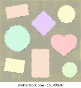 Collection of design retro frames: cardboard labels