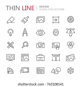 Collection of design thin line icons