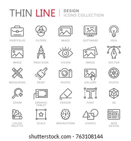 Collection of design thin line icons