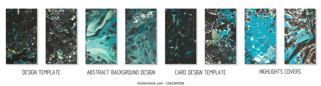 Collection design of vector marble backgrounds for business cards, covers, posters, banners and packaging design, wedding invitation cards. Vector illustration.