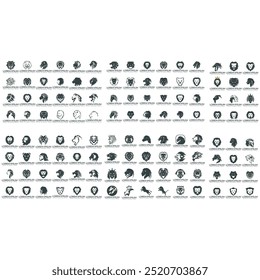 Collection of designs for lion head images