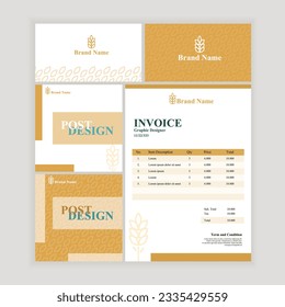 Sammlung von Designs, Logos, ID-Karten, Rechnungen, Poster-Designs. für die Geschäftswelt. Designvorlagen. Vektorgrafik