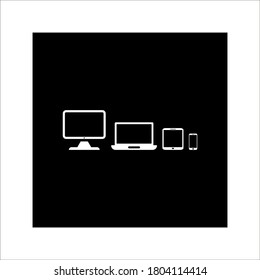 Colección de equipos de sobremesa, tableta portátil e iconos de Smartphone color vectorial editable en fondo blanco