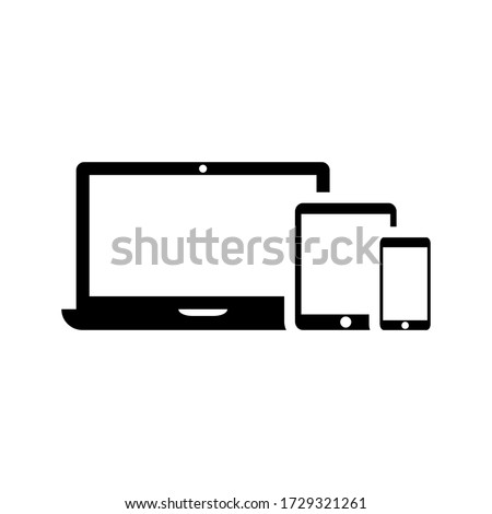 Collection of Desktop computer , laptop tablet and Smartphone icons vector color editable.EPS 10