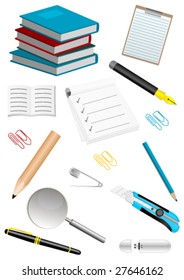 Collection of detailed office elements