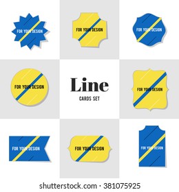 Collection Diagonal Line for Your Design cards, notes, stickers, labels, tags. Template for scrapbooking, wrapping, notebooks