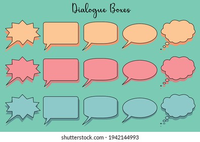
Colección de cuadros de diálogo en colores diferentes