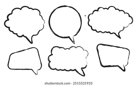 Collection of dialogue icons. Speech bubbles icon flat icon. Doodle speech bubbles.