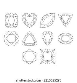 colección de vectores de iconos de diamante