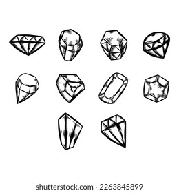 collection of diamond icon vector