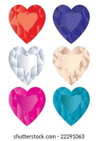 Collection of diamond shaped hearts