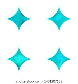 Collection of diamond-shaped colored backgrounds. Trendy soft color illustration. Holographic style of 80th. Blue eco fluid template for your poster, presentation, invitation, brochure or cards.