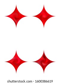 Collection of diamond-shaped smooth backgrounds. Isolated style of 80th. Trendy soft color theme. Red elegant and easy editable colorful fluid cover for your creative projects.