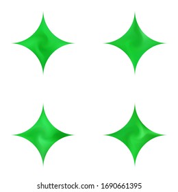Collection of diamond-shaped smooth backgrounds. Surreal style of 80th. Trendy soft color effect. Green elegant and easy editable colorful fluid cover for your creative projects.