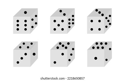 a collection of dice illustrations on a white background