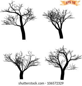 Collection of die tree silhouette