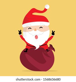Collection of difference christmas Santa Claus cartoon character