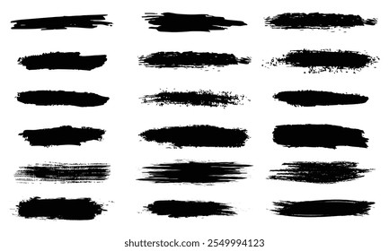 Sammlung von verschiedenen abstrakten schwarzen Pinsel Strich Banner